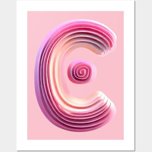 Letter C 3d pink Posters and Art